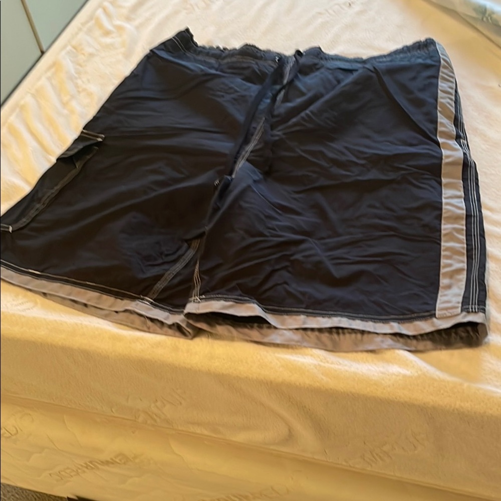 Black and Gray Athletic Shorts with Side Stripe size XL